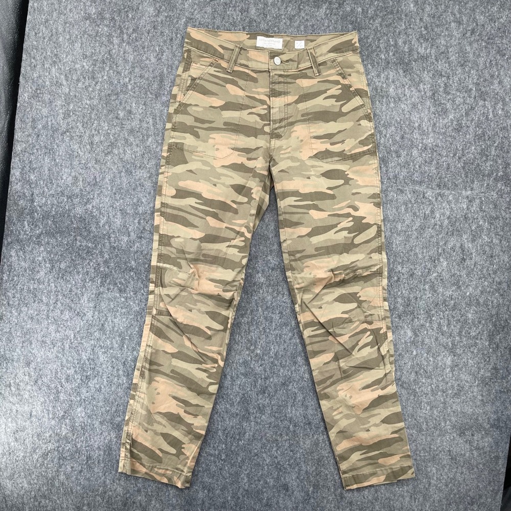 Lucky Brand The Cargo Camo Pants Womens 4/27 Slim Straight Green Tan 7W11131